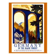 "Germany's Black Forest" Vintage Travel Poster Post Card