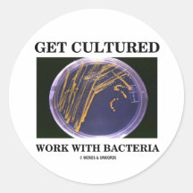 Get Cultured Work With Bacteria (Agar Plate) Stickers
