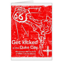 Get kicked in the Duke city! Greeting Cards