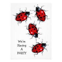 Get Together: Realistic Ladybugs, Ladybirds: Art Personalised Announcement