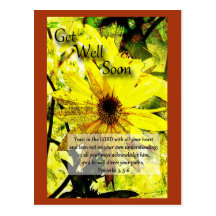 Get Well Soon Proverbs 3:5-6 Postcards