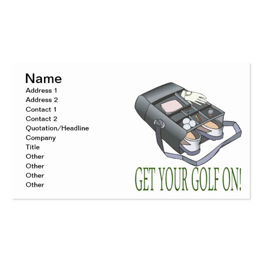 Get Your Golf On Business Card Template