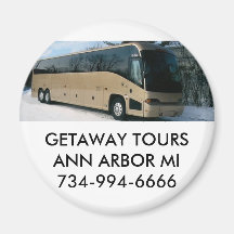 GETAWAY TOURS ANN ARBOR MI734-994-6666 MAGNETS