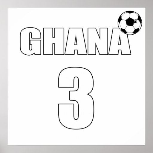 Ghana 3 soccer players and football fans gear poster