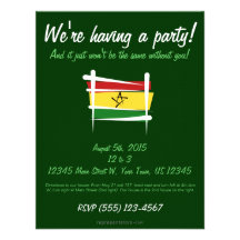 Ghana Brush Flag Personalized Invites