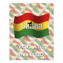 Ghana Waving Flag Personalized Announcements