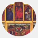 Ghent Altar Altar Of The Mystic Lamb Scene View Of Round Sticker
