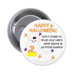 Ghost Eating Candy Corn Pinback Buttons