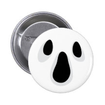 Ghost face pinback buttons for Halloween