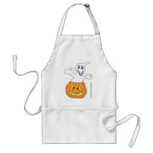 Ghost haunting pumpkin apron