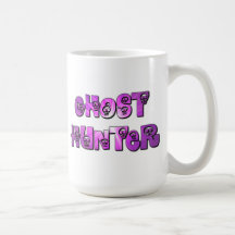ghost hunter purple and white skulls mug
