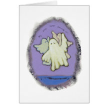 Ghosts dancing history the past haunting fun art card