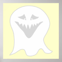 Ghoul Ghost. Grey and White. Print