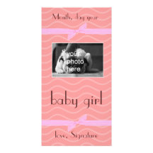 gift card all occasions she baby girl new born customized photo card