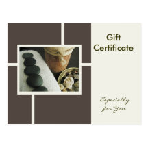 Gift Certificate Template-Flat-Stones & Candle Post Card
