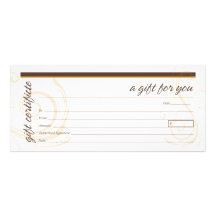 Gift Certificate with Modern Swirl Motif Full Color Rack Card