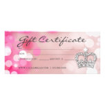 Gift Certificates Salon Spa Pink Crown & Lights Customised Rack Card