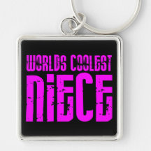 Gifts for Cool Nieces : Pink Worlds Coolest Niece Keychain