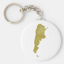 Gilded Argentina Map - Argentina Dorada Key Chain
