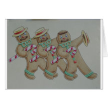 Ginger Bread Cookie Men Greeting Cards