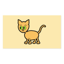 Ginger Cat with Green Eyes. Business Card