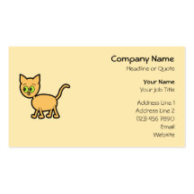 Ginger Cat with Green Eyes. Business Cards