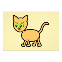 Ginger Cat with Green Eyes. Personalized Invites