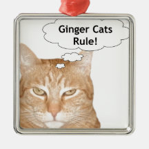 Ginger Cats Rule Christmas Tree Ornaments