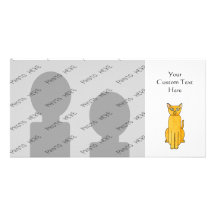Ginger Red Shorthair Cat. Personalized Photo Card