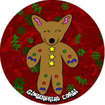 Gingerbread Corgi Christmas Ornament Photo Cut Out