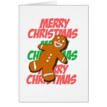 Gingerbread Man Merry Christmas Card Greeting