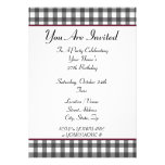 gingham birthday party invitation
