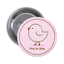 Gingham Chick Personalised Pin