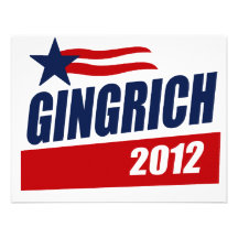 GINGRICH 2012 CAMPAIGN BANNER PERSONALIZED ANNOUNCEMENT