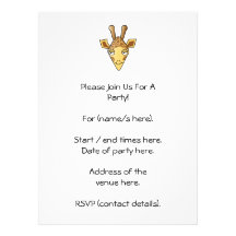 Giraffe Custom Invites
