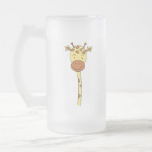 Giraffe Facing Forwards. Cartoon. Mug