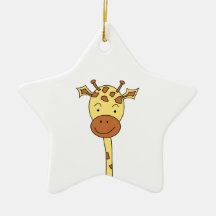 Giraffe Facing Forwards. Cartoon. Ornaments
