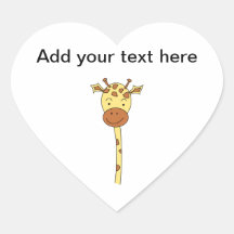Giraffe Facing Forwards. Cartoon. Sticker