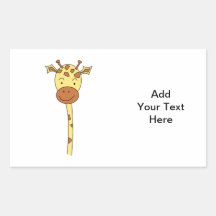 Giraffe Facing Forwards. Cartoon. Sticker