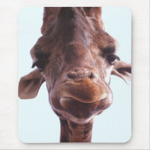Giraffe Funny Face Mousepads