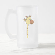 Giraffe Looking Sideways. Cartoon. Coffee Mugs