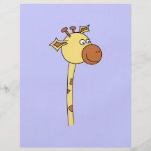 Giraffe Looking Sideways. Cartoon. Full Color Flyer
