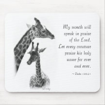 giraffe, mother and child mouse pads
