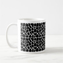 Giraffe Pattern Black & White Coffee Mug