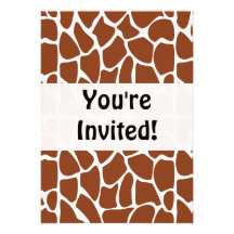 Giraffe Pattern. Brown. Invites