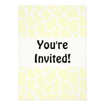 Giraffe Pattern. Cream Colour Personalised Invitation