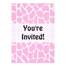 Giraffe Pattern. Pale Pink. Invitation