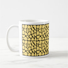 Giraffe Pattern. Yellow & Black. Coffee Mugs