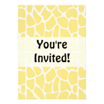 Giraffe Pattern. Yellow. Personalized Announcement