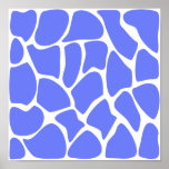 Giraffe Print Pattern in Cornflower Blue.